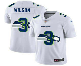 Men's Seattle Seahawks #3 Russell Wilson White 2020 Shadow Logo Vapor Untouchable Stitched NFL Nike Limited Jersey