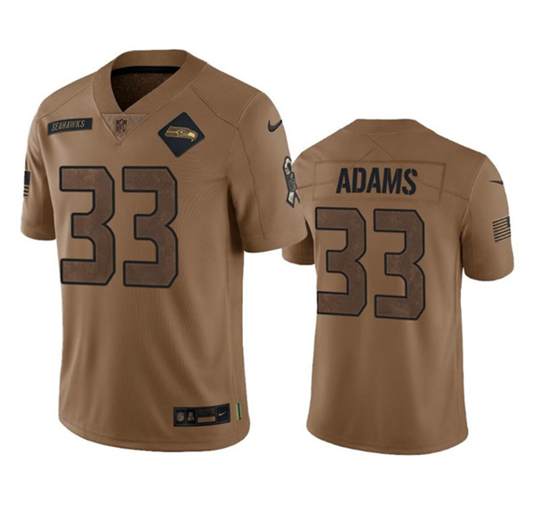Men's Seattle Seahawks #33 Jamal Adams 2023 Brown Salute To Service Limited Football Stitched Jersey