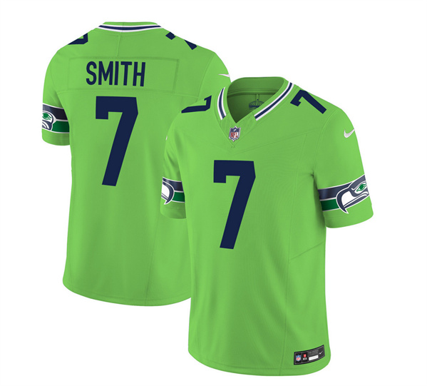 Men's Seattle Seahawks #7 Geno Smith 2023 F.U.S.E. Green Limited Football Stitched Jersey
