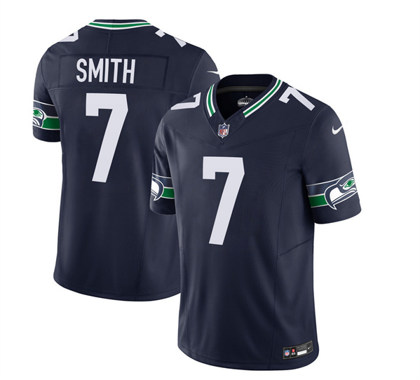 Men's Seattle Seahawks #7 Geno Smith 2023 F.U.S.E. Navy Limited Football Stitched Jersey