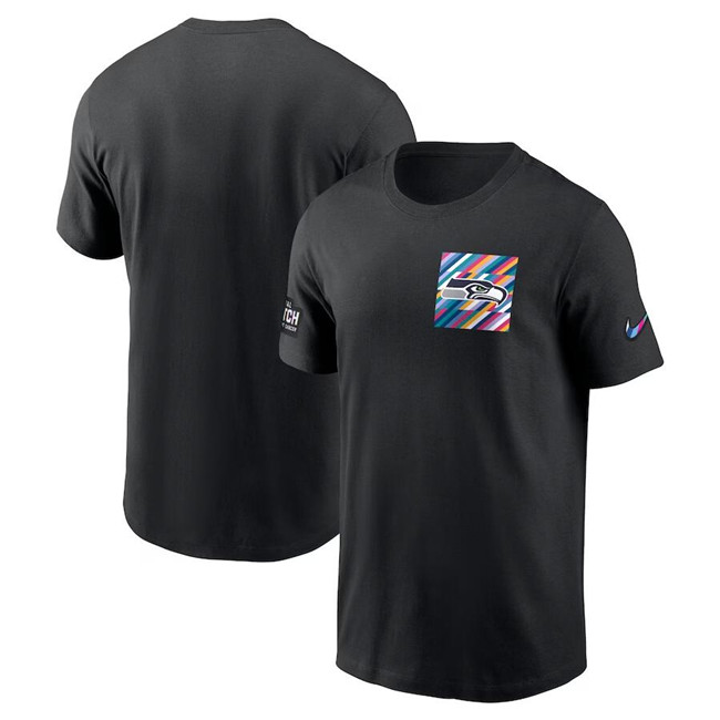 Men's Seattle Seahawks Black 2023 Crucial Catch Sideline Tri-Blend T-Shirt