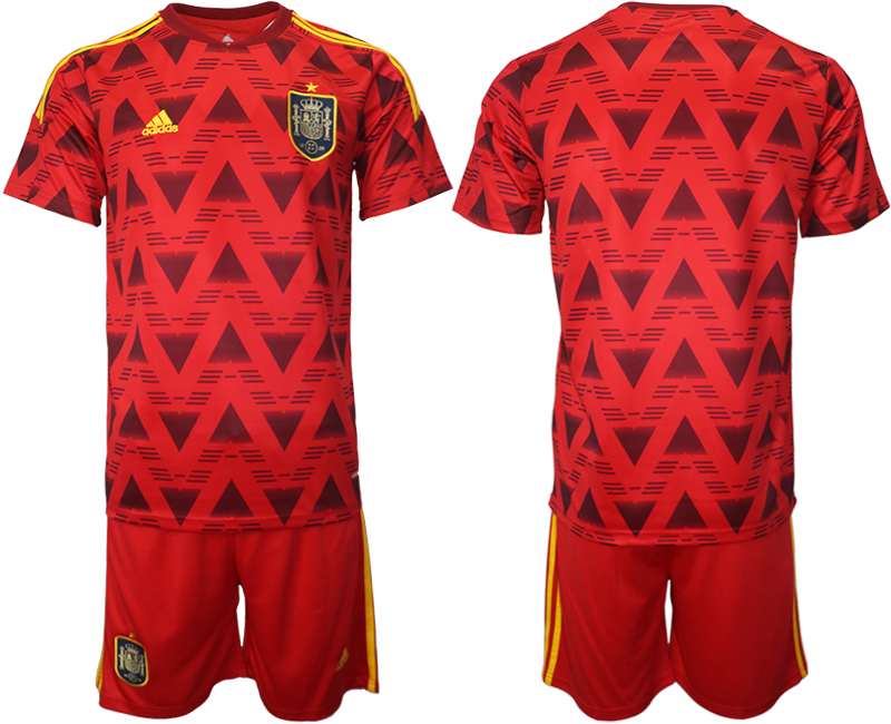 Men's Spain Blank Home Soccer 2022 FIFA World Cup Jerseys