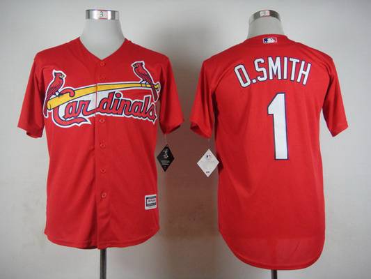 Men's St. Louis Cardinals #1 Ozzie Smith 2015 Red Jersey