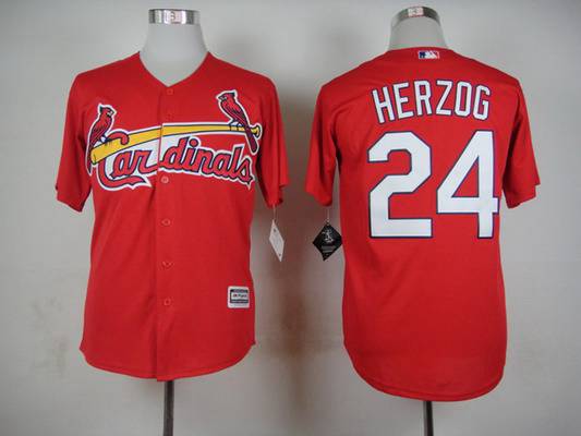 Men's St. Louis Cardinals #24 Whitey Herzog 2015 Red Cool Base Jersey