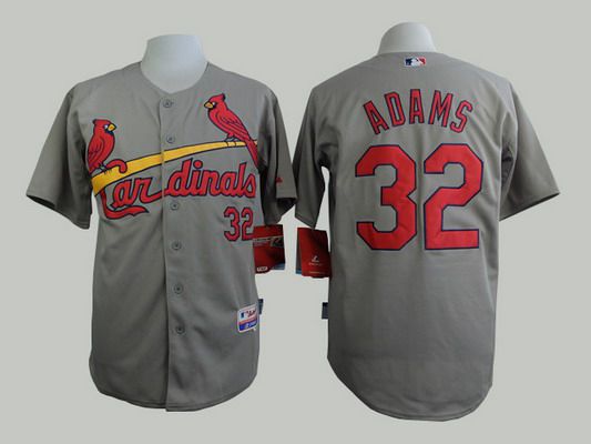 Men's St. Louis Cardinals #32 Matt Adams Gray Jersey