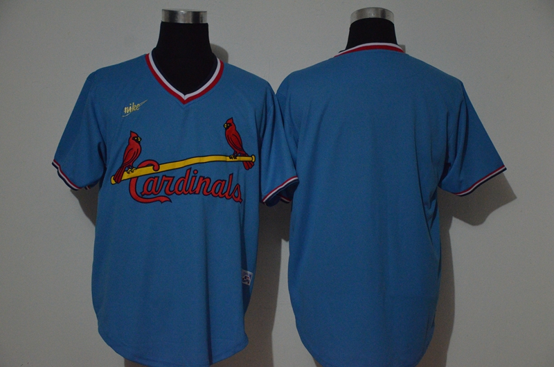 Men's St. Louis Cardinals Blank Light Blue Throwback Cooperstown Stitched MLB Cool Base Nike Jersey