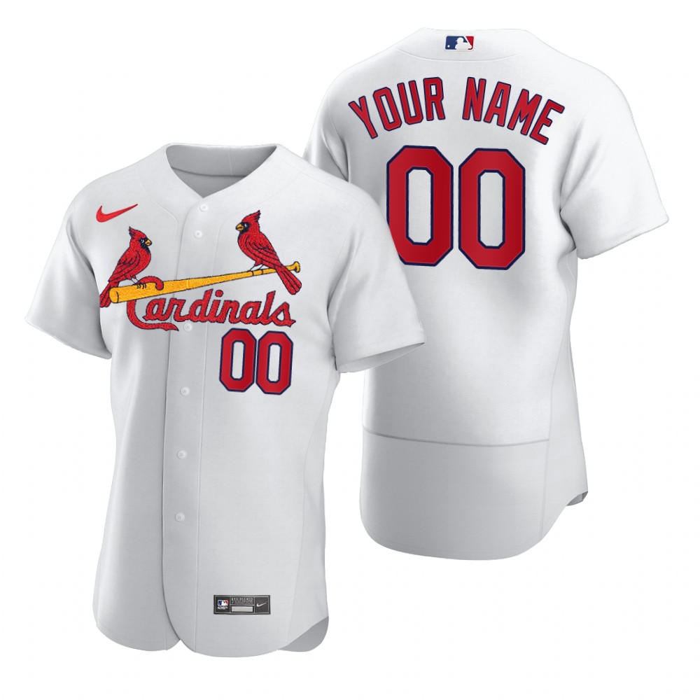 Men's St. Louis Cardinals Custom Nike White 2020 Stitched MLB Flex Base Jersey