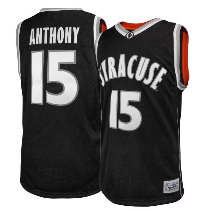 Men's Syracuse Orange Carmelo Anthony #15 Black Replica Basketball Jersey