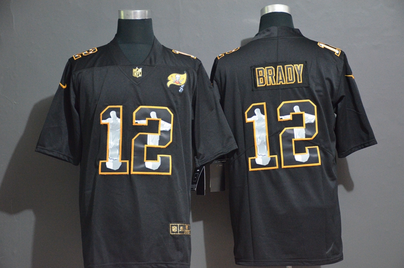 Men's Tampa Bay Buccaneers #12 Tom Brady Jesus Faith Black Vapor Untouchable Stitched NFL Nike Limited Jersey