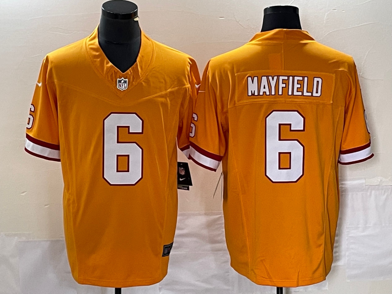Men's Tampa Bay Buccaneers #6 Baker Mayfield Orange 2023 F.U.S.E. Throwback Limited Stitched Jersey