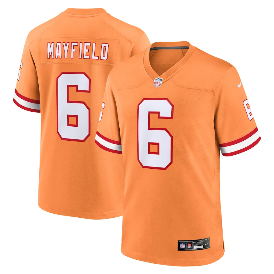 Men's Tampa Bay Buccaneers #6 Baker Mayfield Orange Game Limited Stitched Jersey