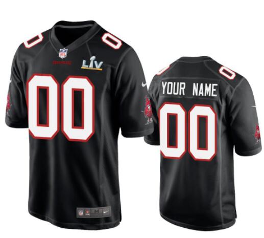 Men's Tampa Bay Buccaneers Custom Name Number Jersey Black Super Bowl LV Game Fashion Football jerseys