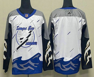 Men's Tampa Bay Lightning Blank White 2022 Reverse Retro Stitched Jersey