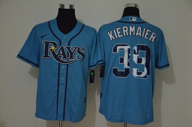 Men's Tampa Bay Rays #39 Kevin Kiermaier Light Blue Team Logo Stitched MLB Cool Base Nike Jersey
