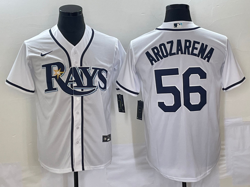 Men's Tampa Bay Rays #56 Randy Arozarena White Stitched MLB Cool Base Nike Jersey
