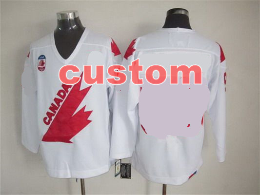 Men's Team Canada Custom 1991 Olympic White CCM Vintage Throwback Jersey