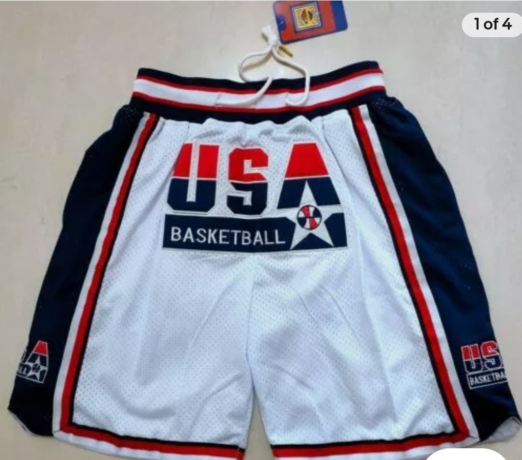 Men's Team USA White Pocket Shorts
