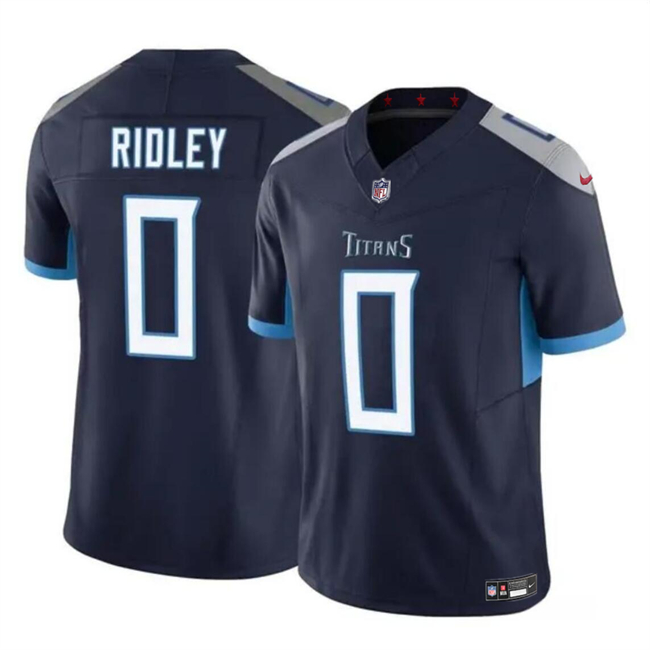 Men's Tennessee Titans #0 Calvin Ridley Navy 2023 F.U.S.E. Vapor Limited Football Stitched Jersey