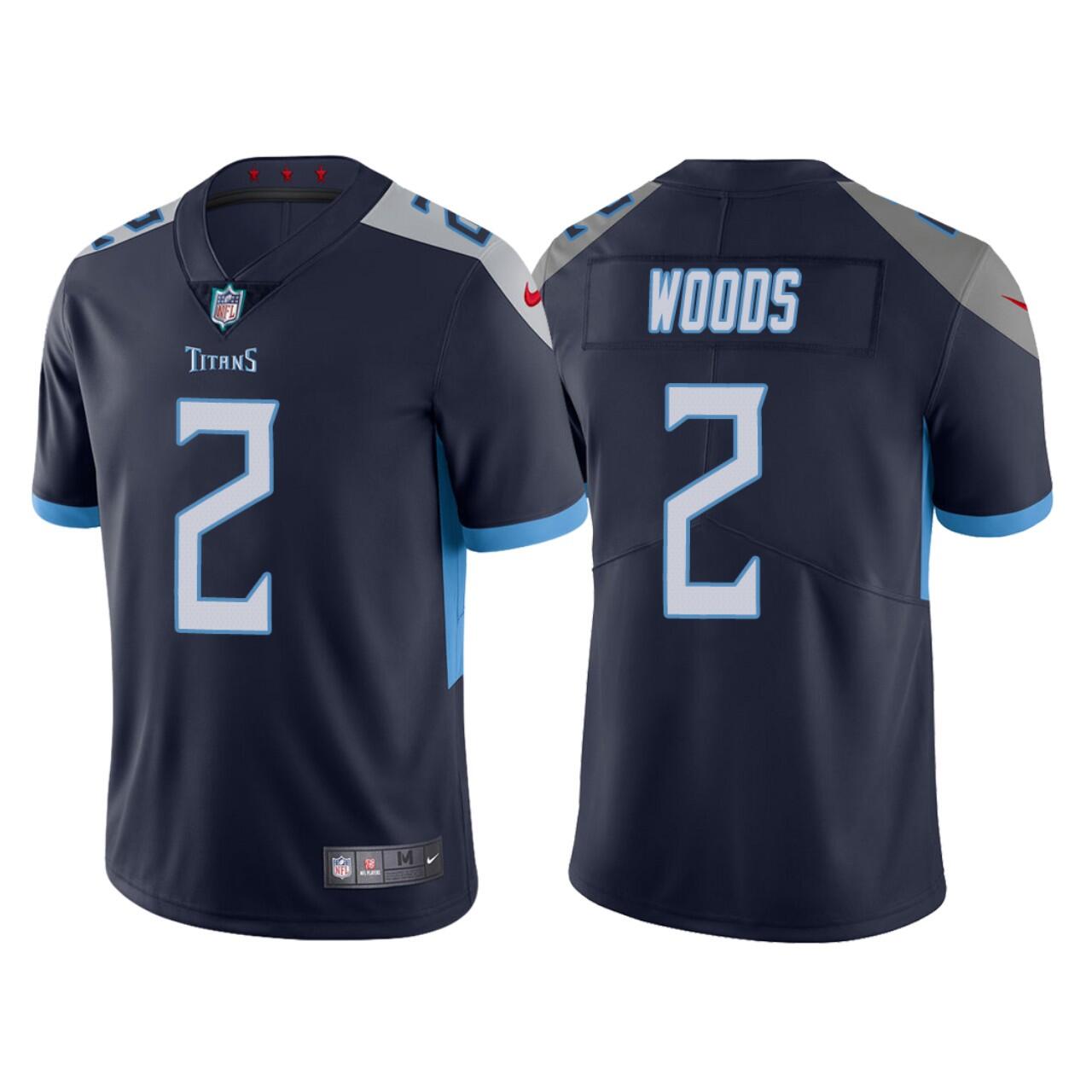 Men's Tennessee Titans #2 Robert Woods Navy Vapor Untouchable Stitched Jersey