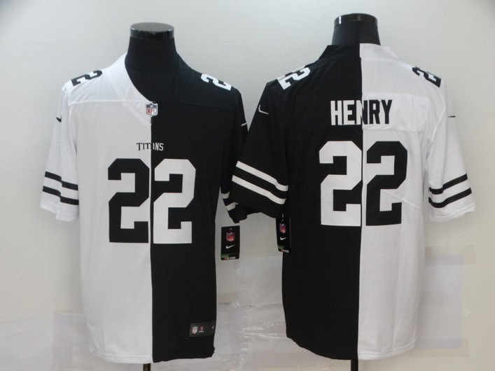 Men's Tennessee Titans #22 Derrick Henry White Black Peaceful Coexisting 2020 Vapor Untouchable Stitched NFL Nike Limited Jersey