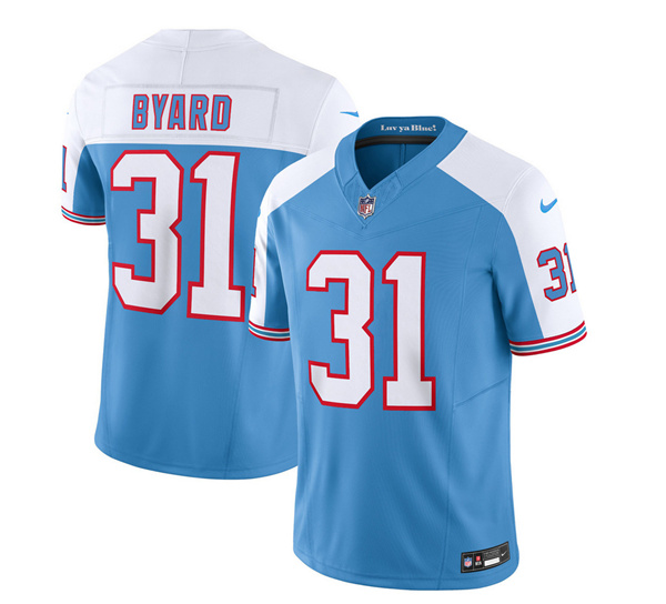Men's Tennessee Titans #31 Kevin Byard Blue White 2023 F.U.S.E. Vapor Limited Throwback Football Stitched Jersey