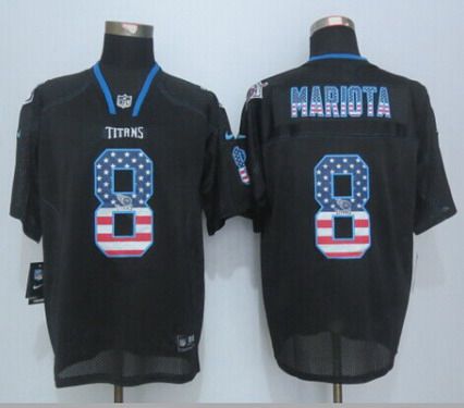 Men's Tennessee Titans #8 Marcus Mariota 2014 Nike USA Flag Fashion Black Elite Jersey