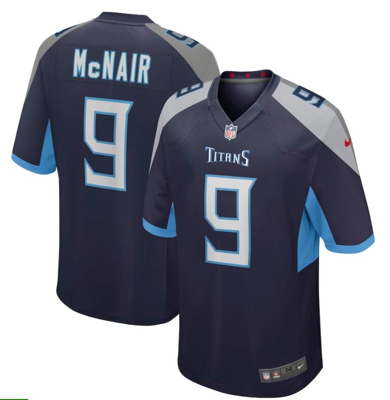 Men's Tennessee Titans #9 Steve McNair Nike Navy Game Retired Player Jersey