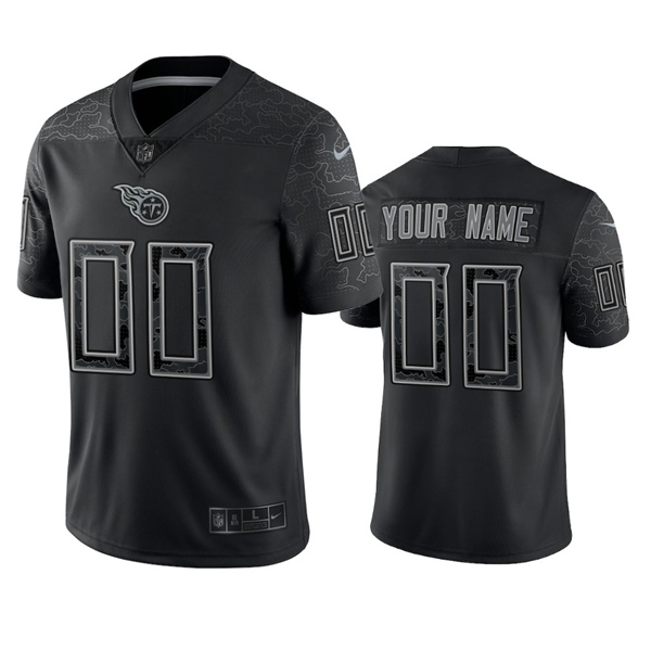 Men's Tennessee Titans Active Player Custom Black Reflective Limited Stitched Football Jersey