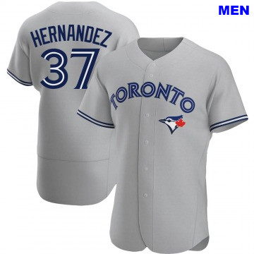Men's Teoscar Hernandez Toronto Blue Jays #37 Authentic Gray Road Jersey