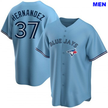Men's Teoscar Hernandez Toronto Blue Jays #37 Replica Blue Powder...