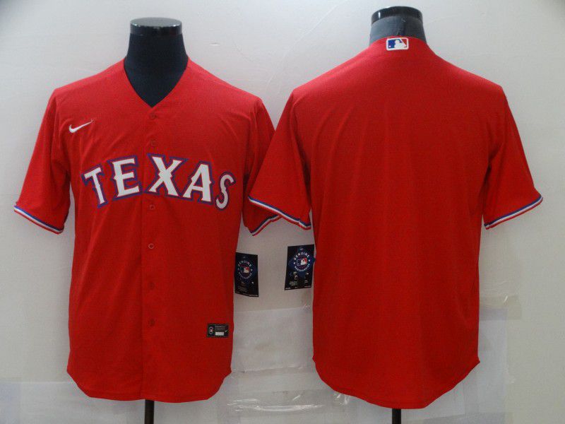 Men's Texas Rangers Blank Red Stitched MLB Cool Base Nike Jersey