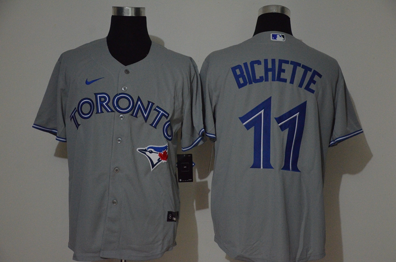 Men's Toronto Blue Jays #11 Bo Bichette Grey Stitched MLB Cool Base Nike Jersey