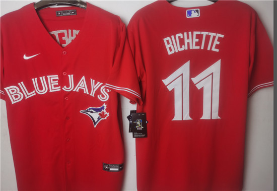 Men's Toronto Blue Jays #11 Bo Bichette Red Cool Base Stitched Jersey
