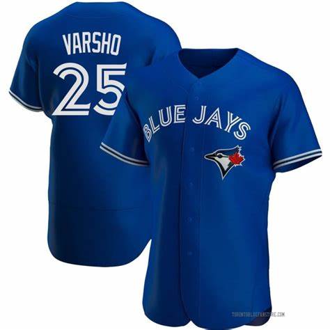 Men's Toronto Blue Jays #25 Daulton Varsho Royal Flex Base Stitched Baseball Jersey