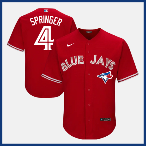 Men's Toronto Blue Jays #4 George Springer Cool Base Stitched Jersey