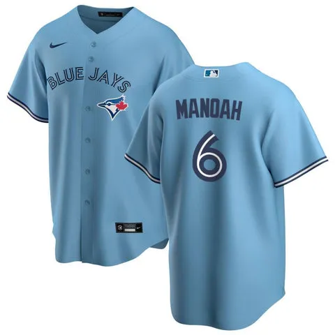 Men's Toronto Blue Jays #6 Alek Manoah Light Blue Stitched MLB Cool Base Nike Jersey