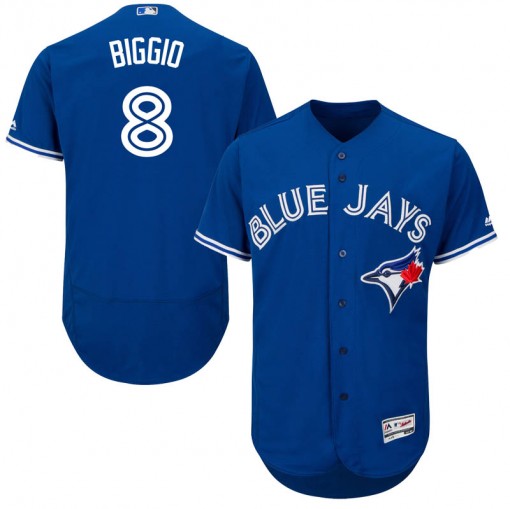 Men's Toronto Blue Jays #8 Cavan Biggio Authentic Royal Blue Flex Base Alternate Collection Jersey