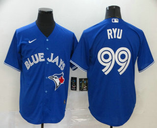 Men's Toronto Blue Jays #99 Hyun-Jin Ryu Blue Stitched MLB Cool Base Nike Jersey