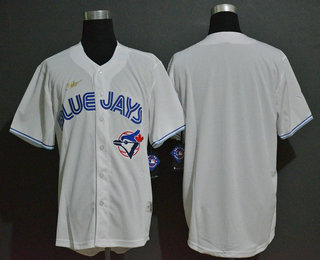 Men's Toronto Blue Jays Blank White Throwback Cooperstown Stitched MLB Cool Base Nike Jersey