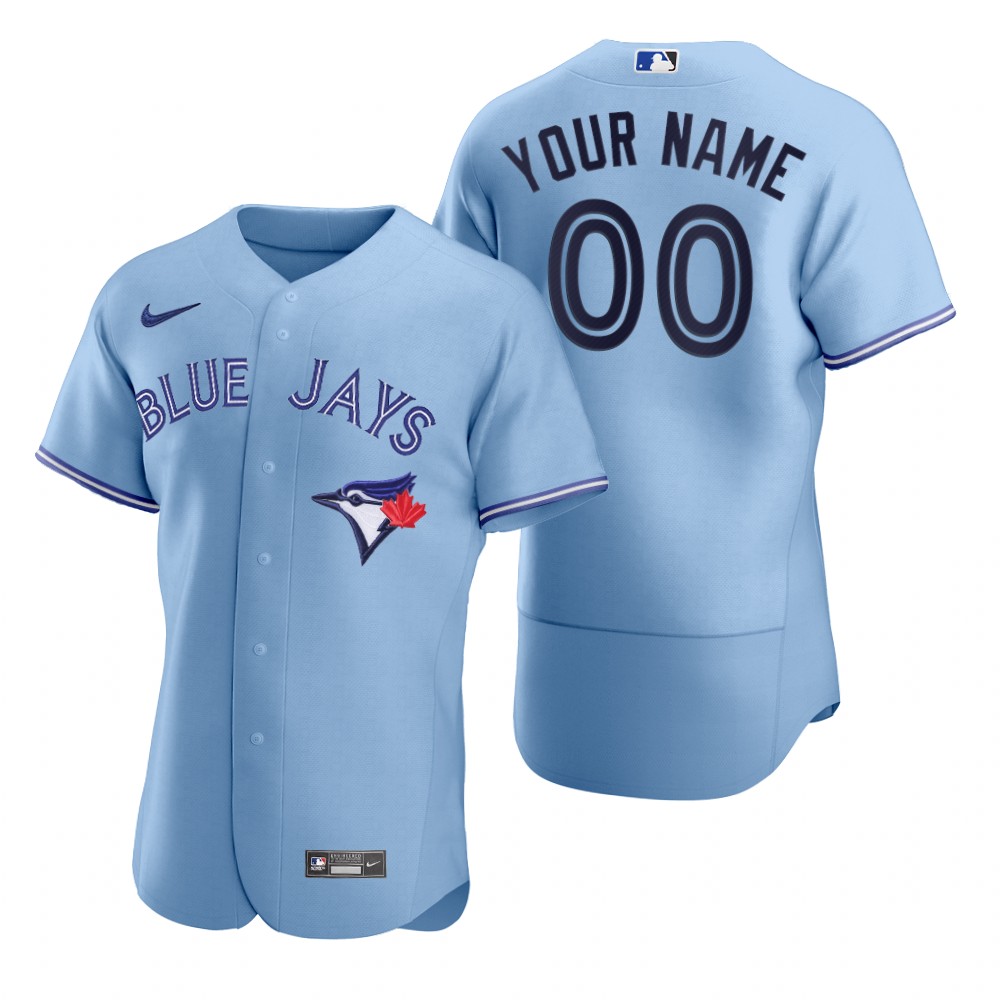 Men's Toronto Blue Jays Custom Nike Light Blue Stitched MLB Flex Base Jersey