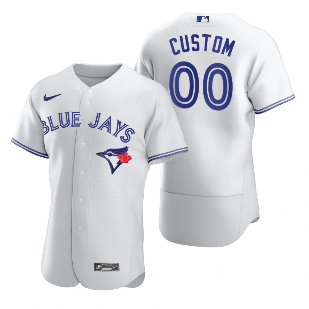 Men's Toronto Blue Jays Custom Nike White 2020 Stitched MLB Flex Base Jersey