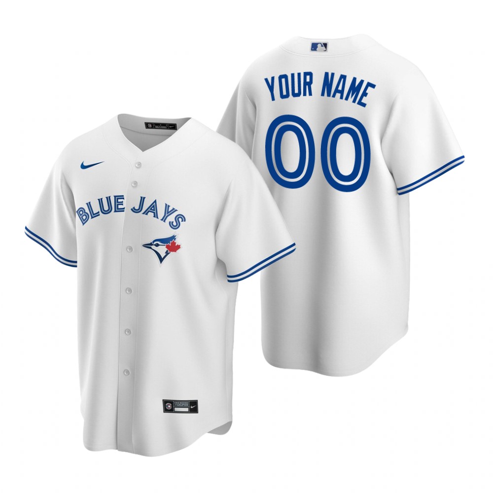 Men's Toronto Blue Jays Custom Nike White Stitched MLB Cool Base Home Jersey