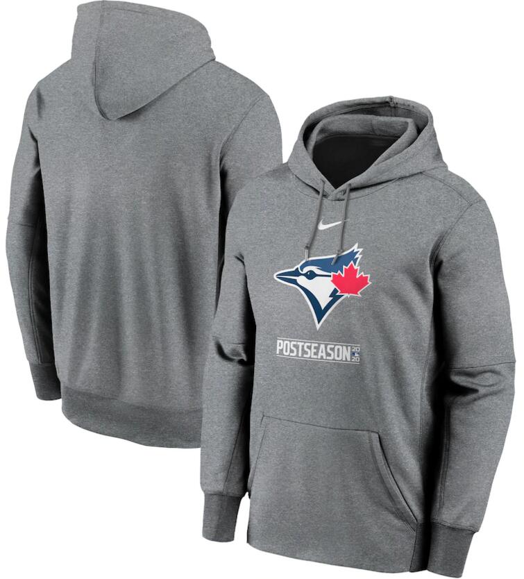 Men's Toronto Blue Jays Nike Gray 2020 Postseason Collection Pullover Hoodie
