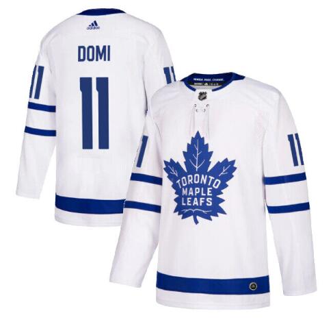 Men's Toronto Maple Leafs #11 Max Domi Away adidas White Player Hockey Jersey