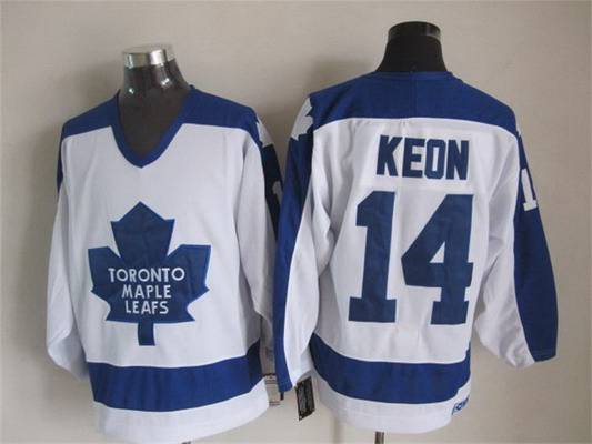 Men's Toronto Maple Leafs #14 Dave Keon 1982-83 White CCM Vintage Throwback Jersey