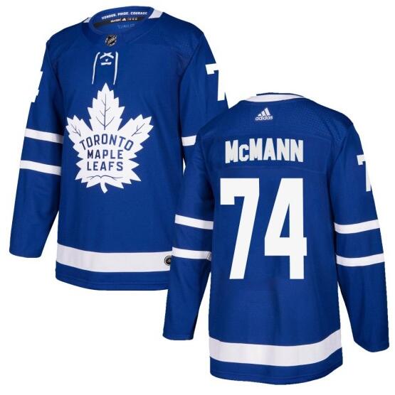 Men's Toronto Maple Leafs #74 Bobby McMann Adidas Authentic Blue Home Jersey
