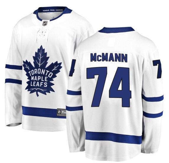 Men's Toronto Maple Leafs #74 Bobby McMann White Away Jersey