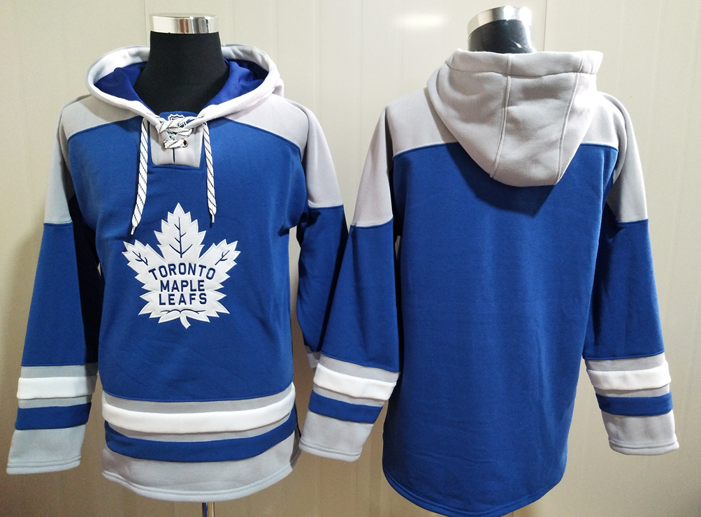 Men's Toronto Maple Leafs Blank Blue All Stitched Hooded Sweatshirt Ageless Must-Have Lace-Up Pullover Hoodie