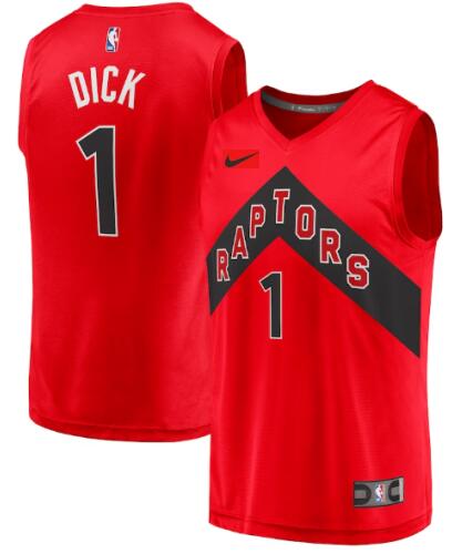 Men's Toronto Raptors #1 Gradey Dick Red Fast Break Player Jersey - Icon Edition