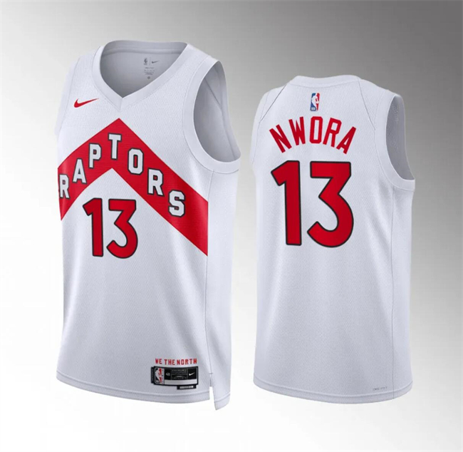 Men's Toronto Raptors #13 Jordan Nwora White Association Edition Stitched Basketball Jersey